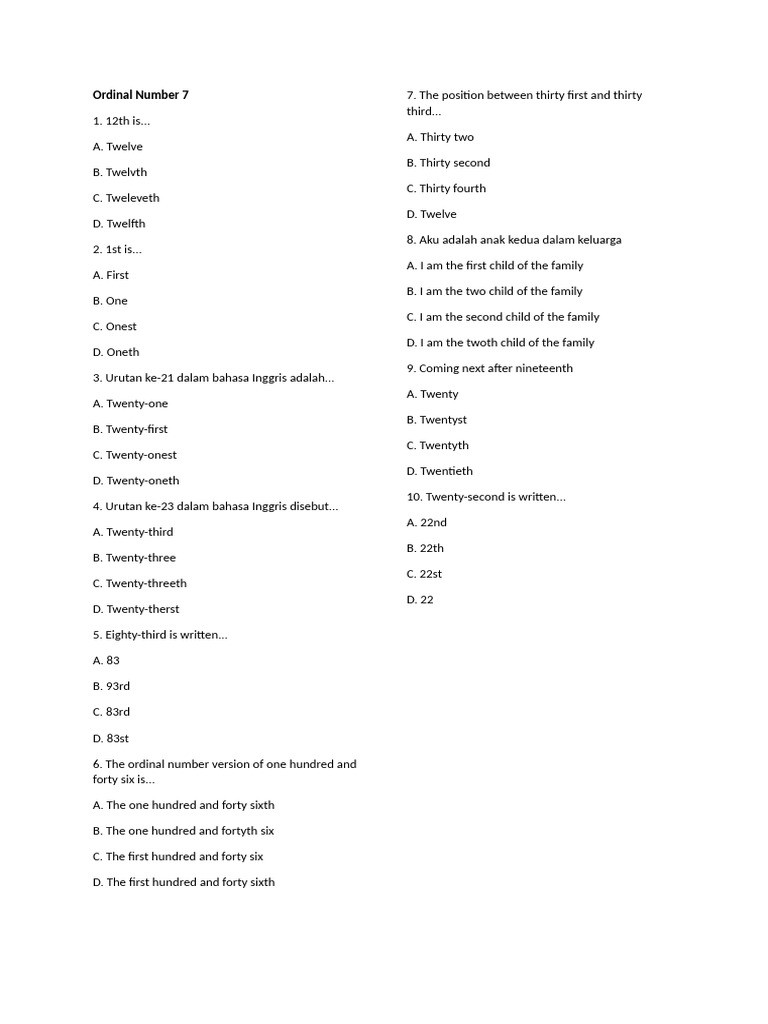 7 ORDINAL NUMBER visual data 3