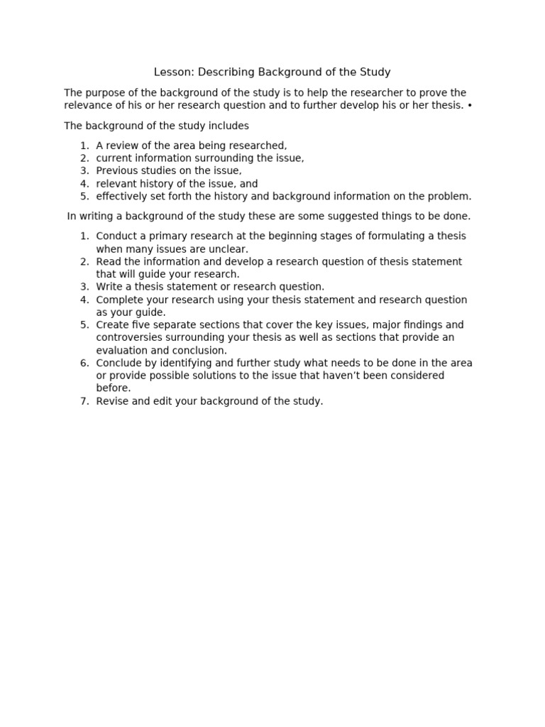 Pr2 Describing Background of The Study | PDF