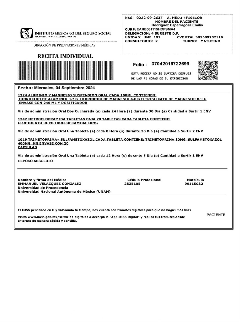 Receta Imss Editable PDF 3 | PDF