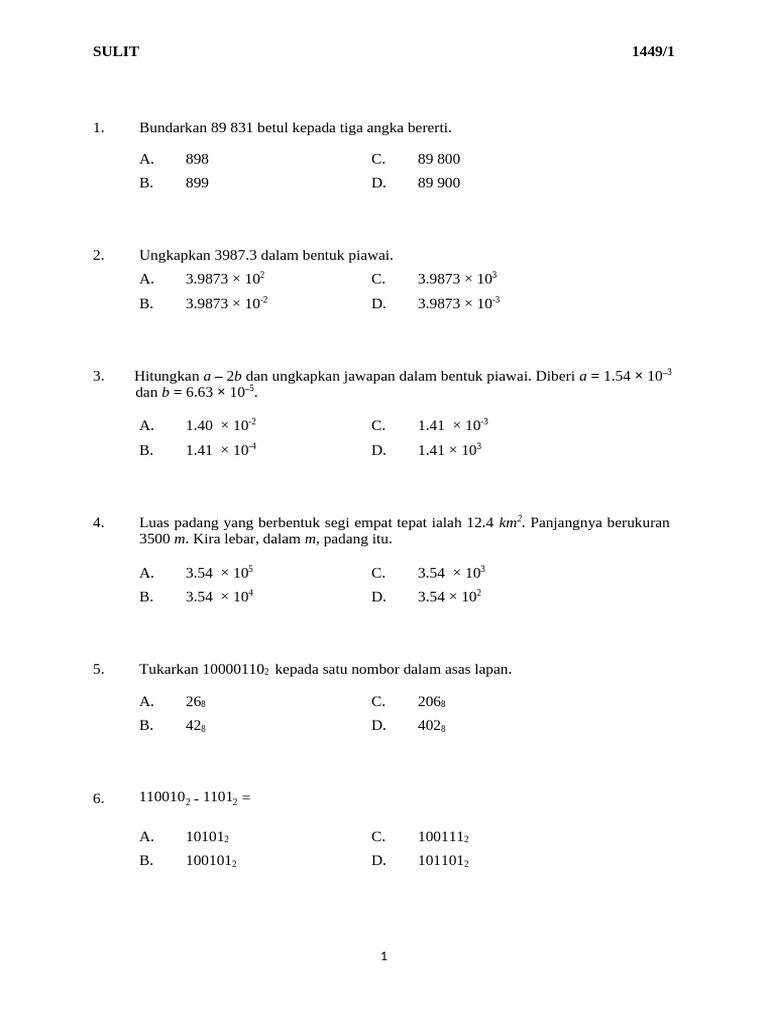 Math PPT F5 K1 2018 | PDF