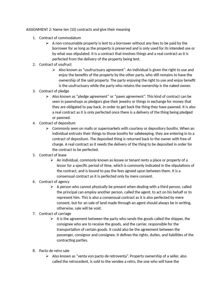 10 Contracts | PDF