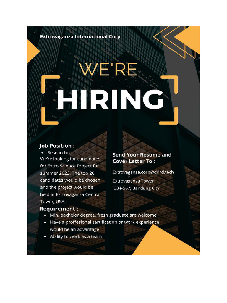 Job Vacancy | PDF