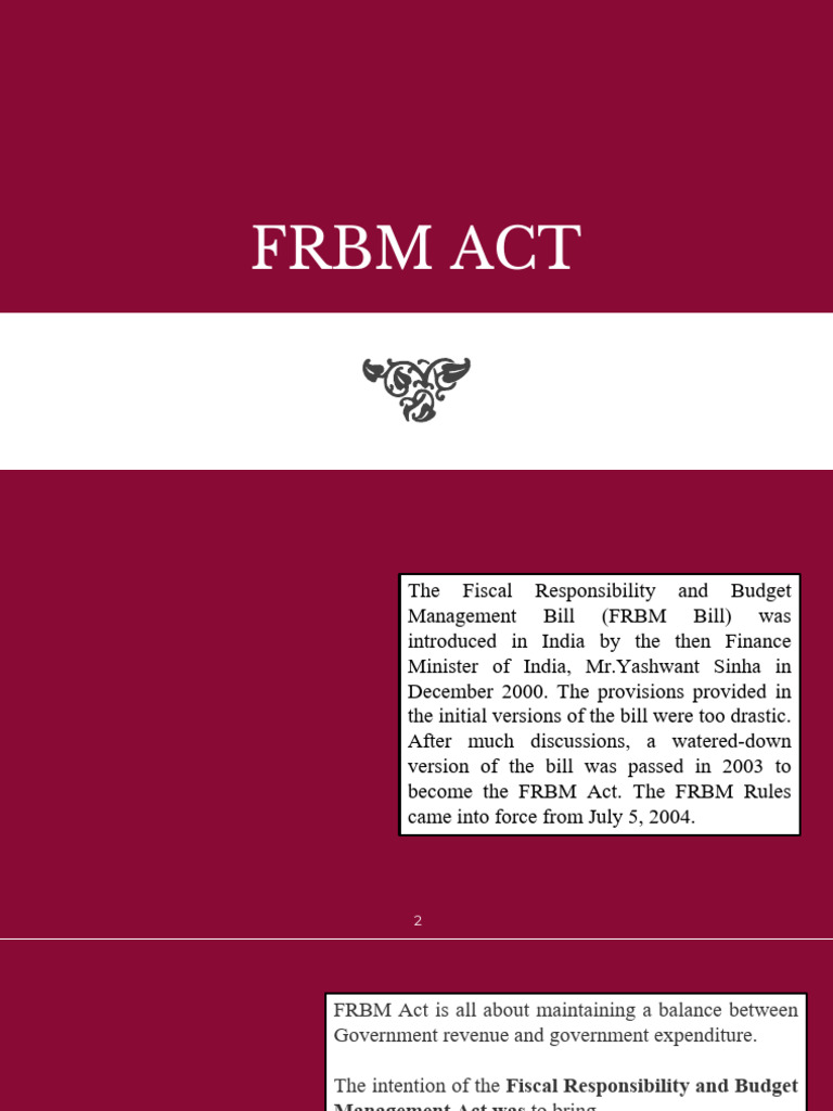 FRBM Act | PDF