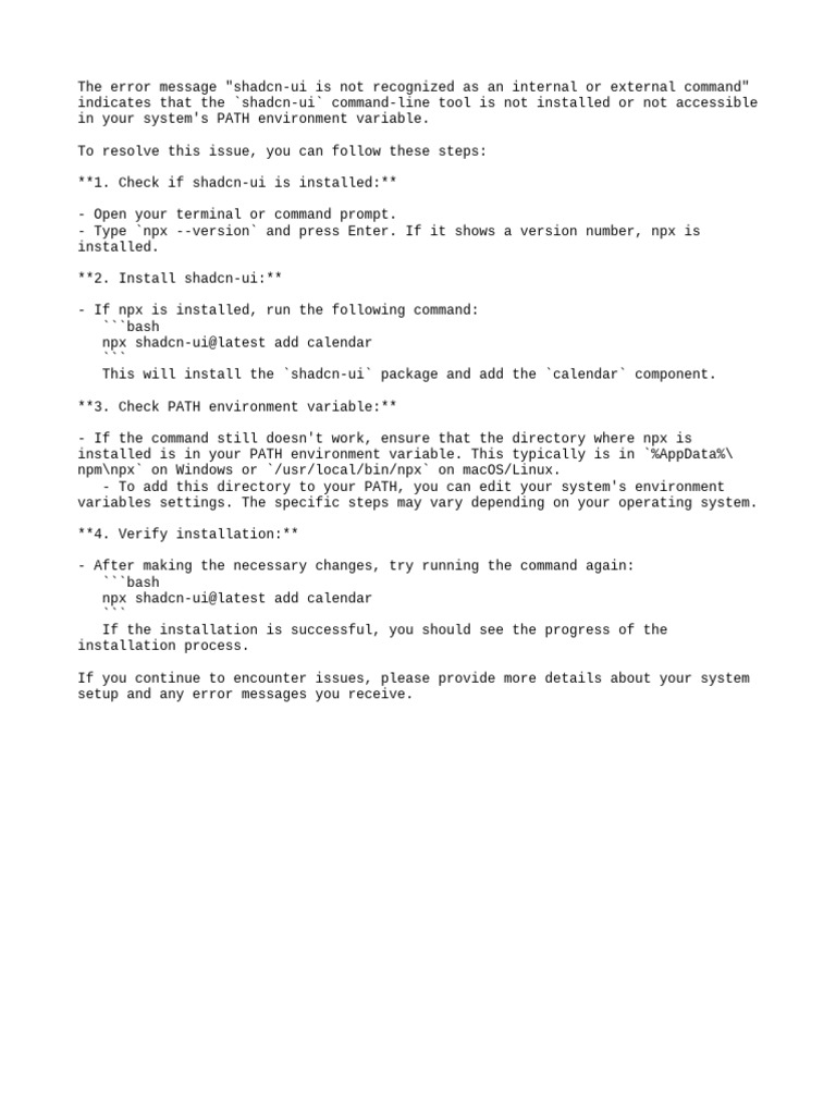 Install Shacdn Ui | PDF