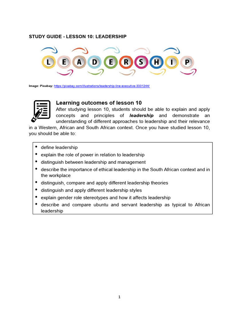 Study Guide Lesson 10 - 2024 | PDF
