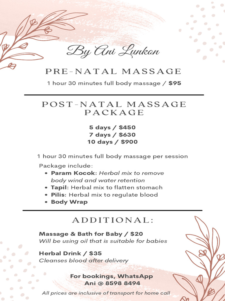Ani Lunkon - Massage Package | PDF