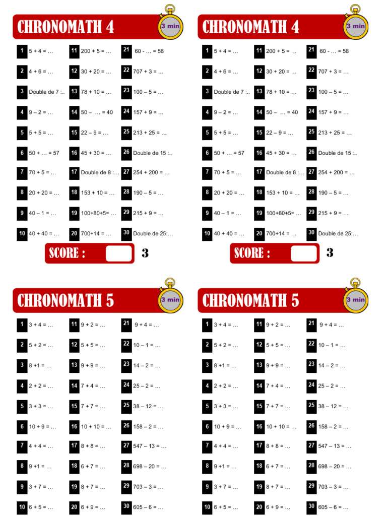 Chronomaths Niveau 3-4 | PDF