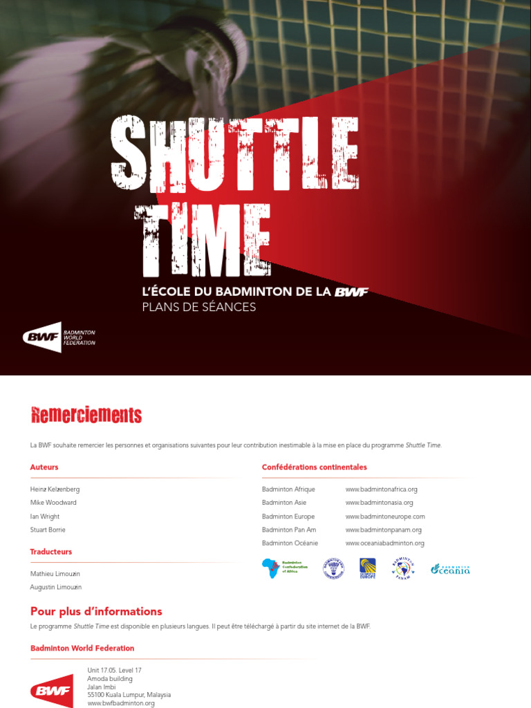 2469-15 BWF Shuttle Time Plans de SeÌ Ances | PDF