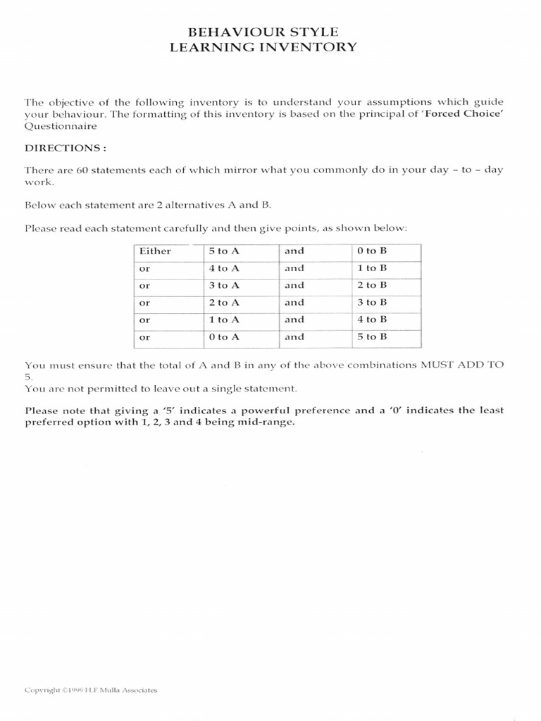 BSLI Test Form | PDF