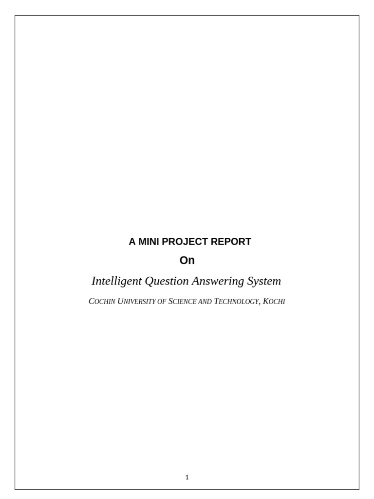 Intelligent Question Answering System Report | PDF | Narendra Modi ...