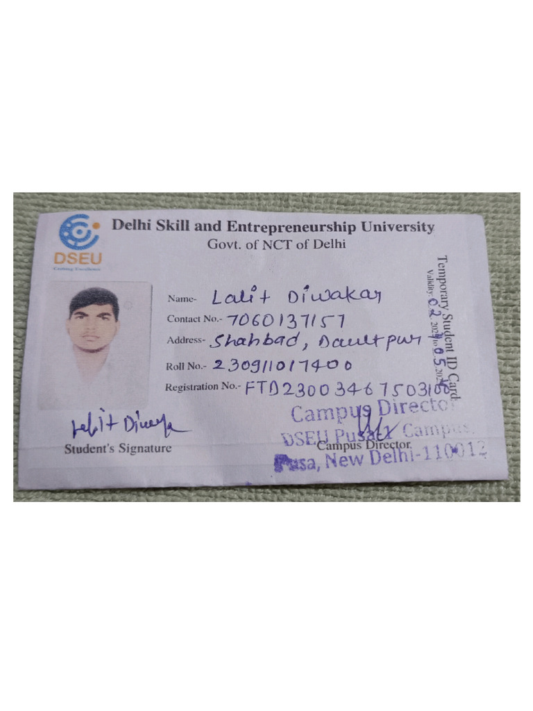 Dseu Id Card | PDF
