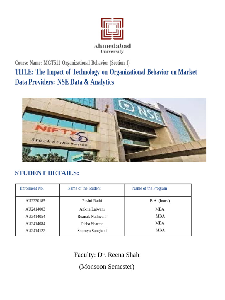 MGT511 - Term Paper Project | PDF | Analytics | Organizational Structure