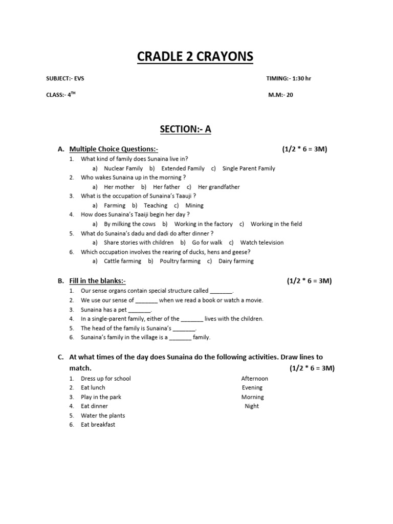 Class 4th Evs | PDF