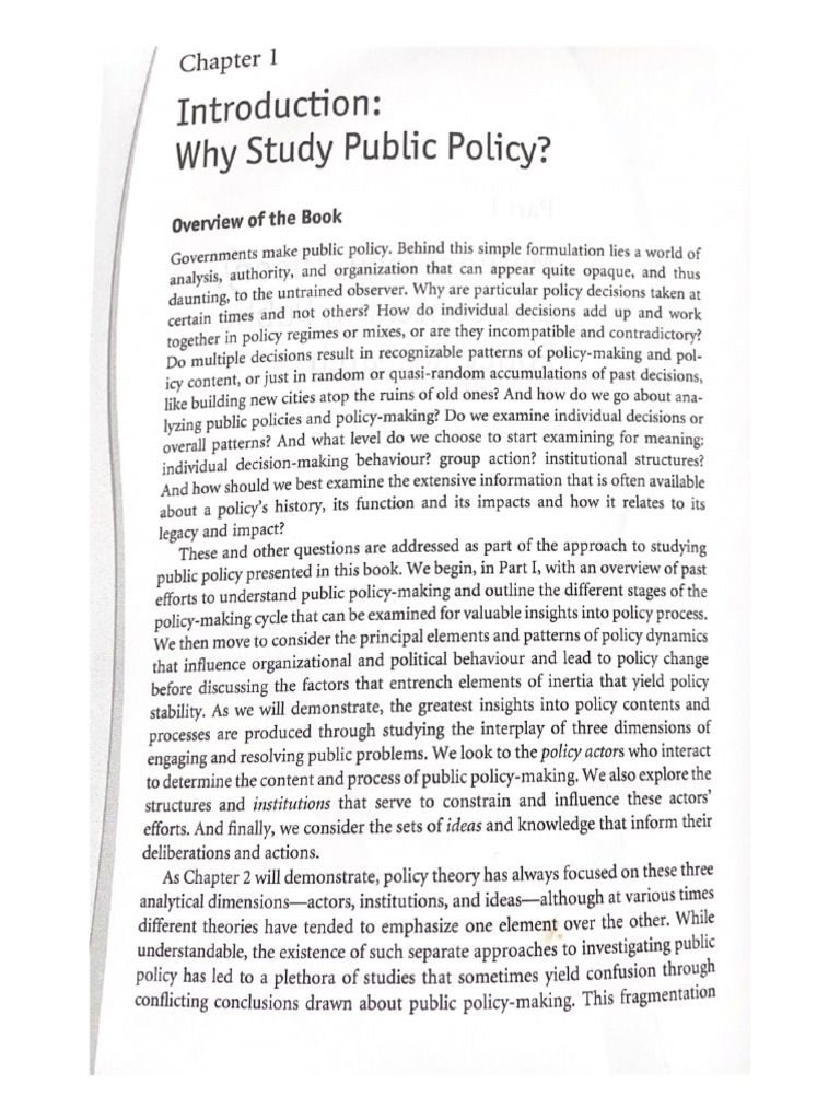 Studying Public Policy Policy Cycles and Policy Subsystems Chapter 1 ...