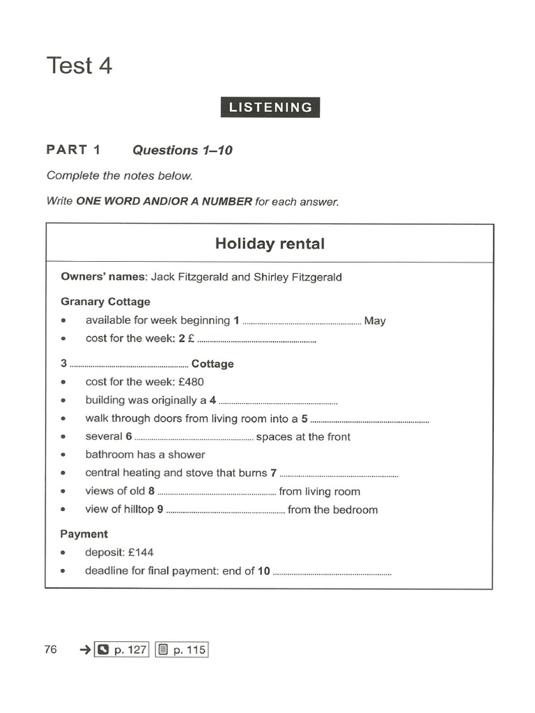 CAMBRIDGE 16 TEST 4 (Part 1) | PDF
