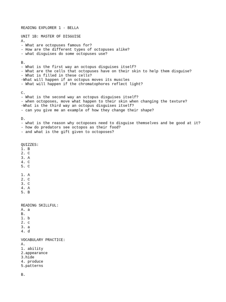 Bella Lesson Notes | PDF