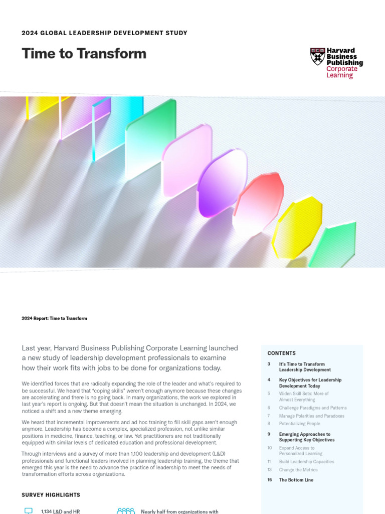 2024 Global Leadership Development Study Time To Transform Pdf