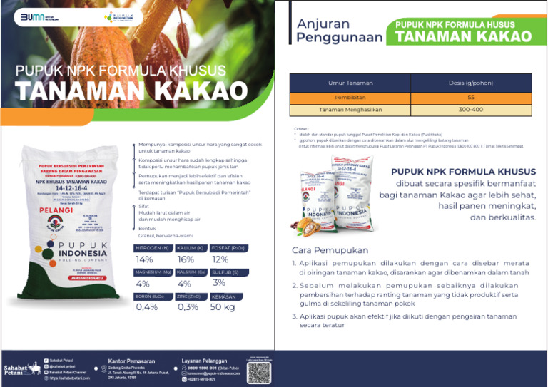 Pupuk NPK Formula Khusus untuk Kakao | PDF | Chemical Elements | Atoms