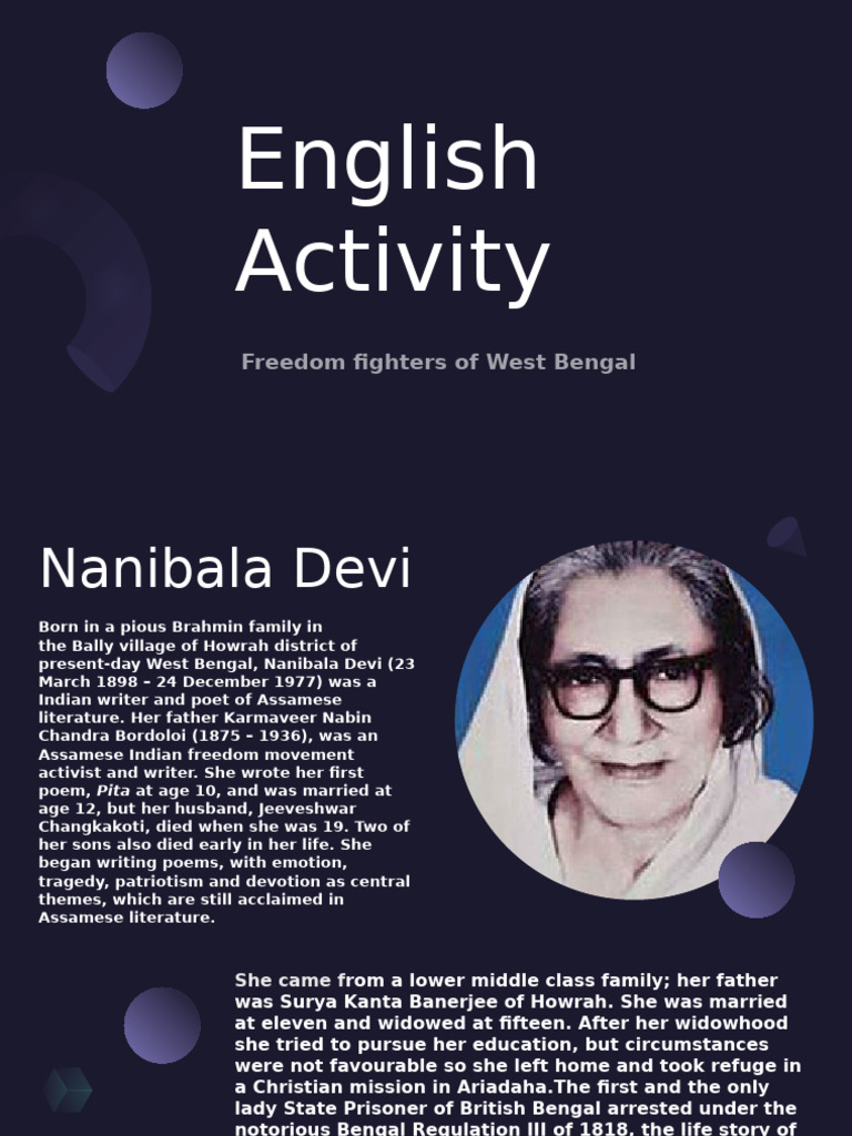 English Activity: Freedom Fighters of West Bengal | PDF