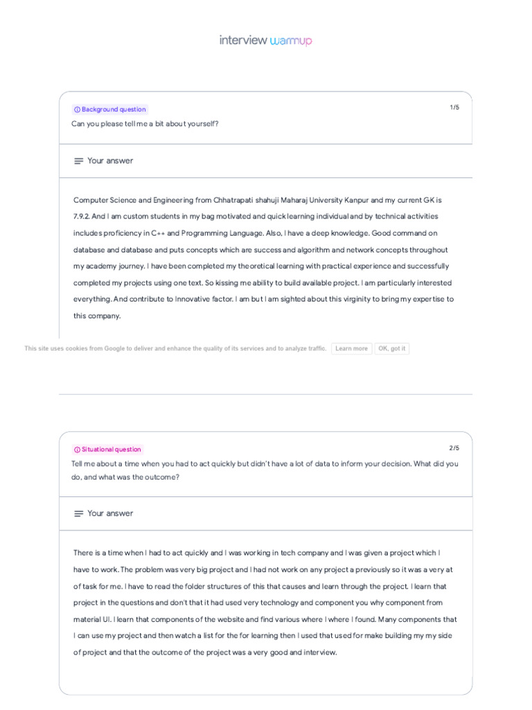 Interview warmup grow with google 07 pdf