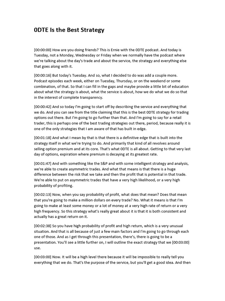 0DTE Best Strategy 014 | PDF