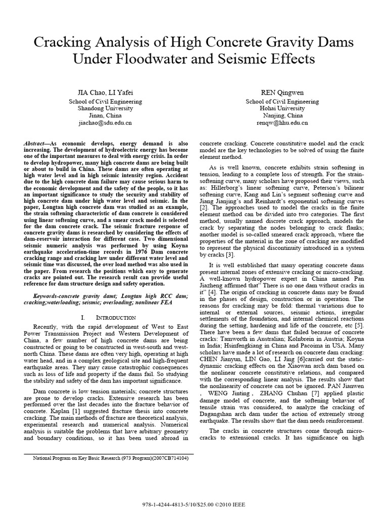 Cracking Analysis of High Concrete Gravity Dams Under Seismic and Flood ...