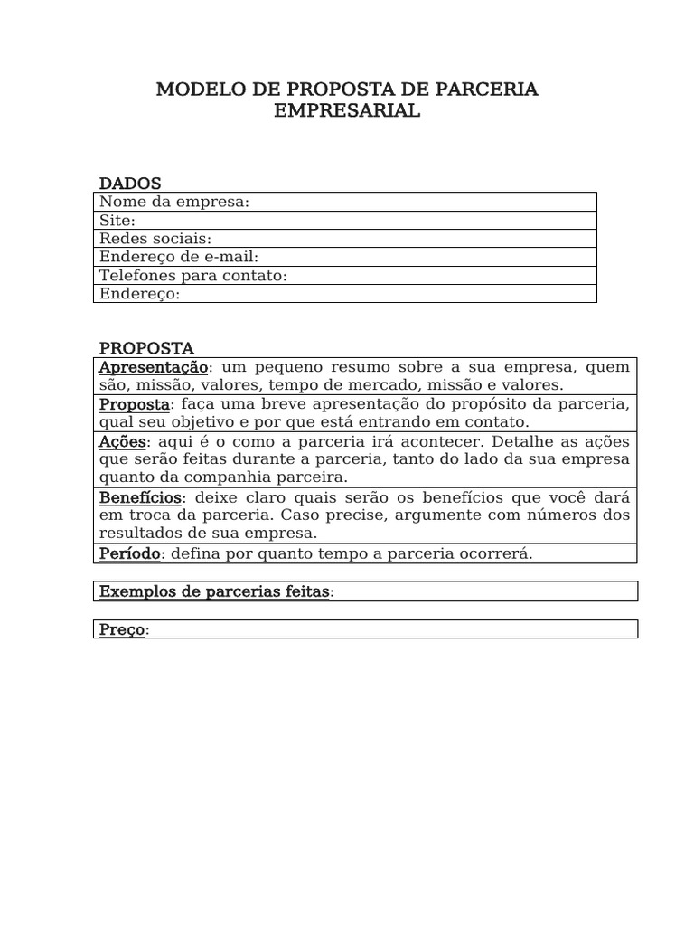 Modelo de Proposta de Parceria Empresarial Ignição Digital | PDF