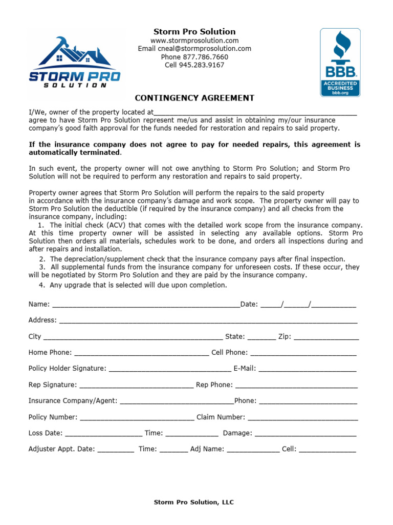 Contingency Agreement PDF