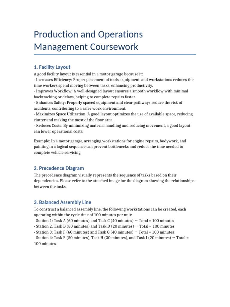 Production and Operations Management Coursework | PDF