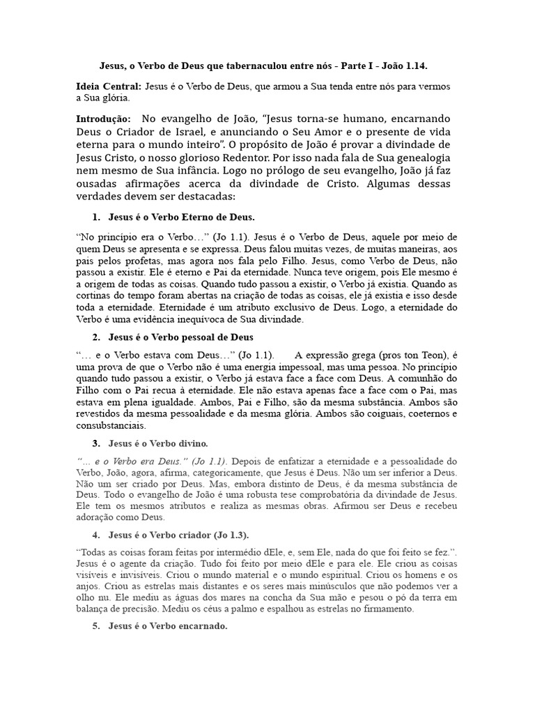 Jesus Verbo De Deus Pdf