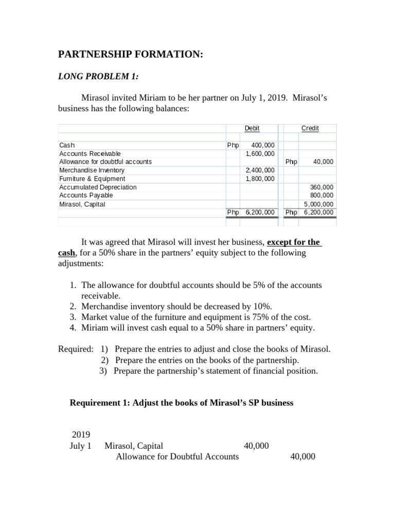 Partnership Formation Problem | PDF