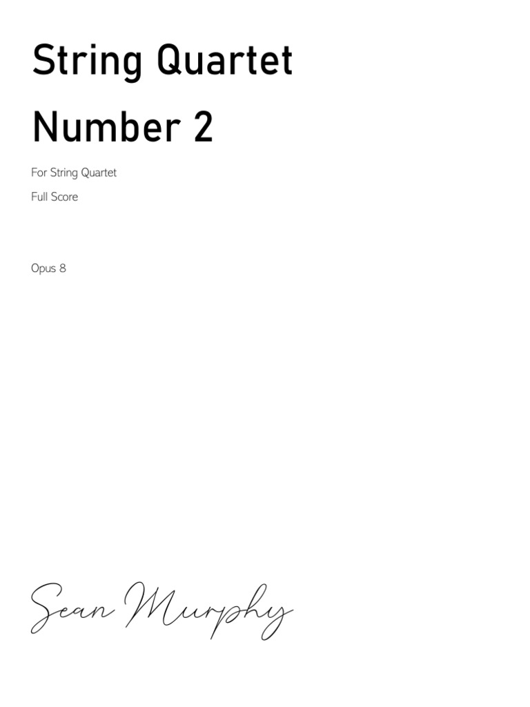 String Quartet Number 2 in E Minor Full Score 2 | PDF