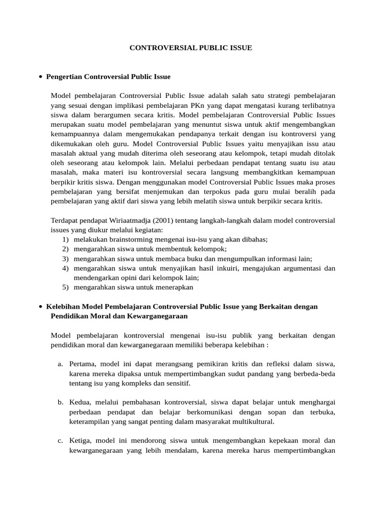 Controversial Public Issue | PDF
