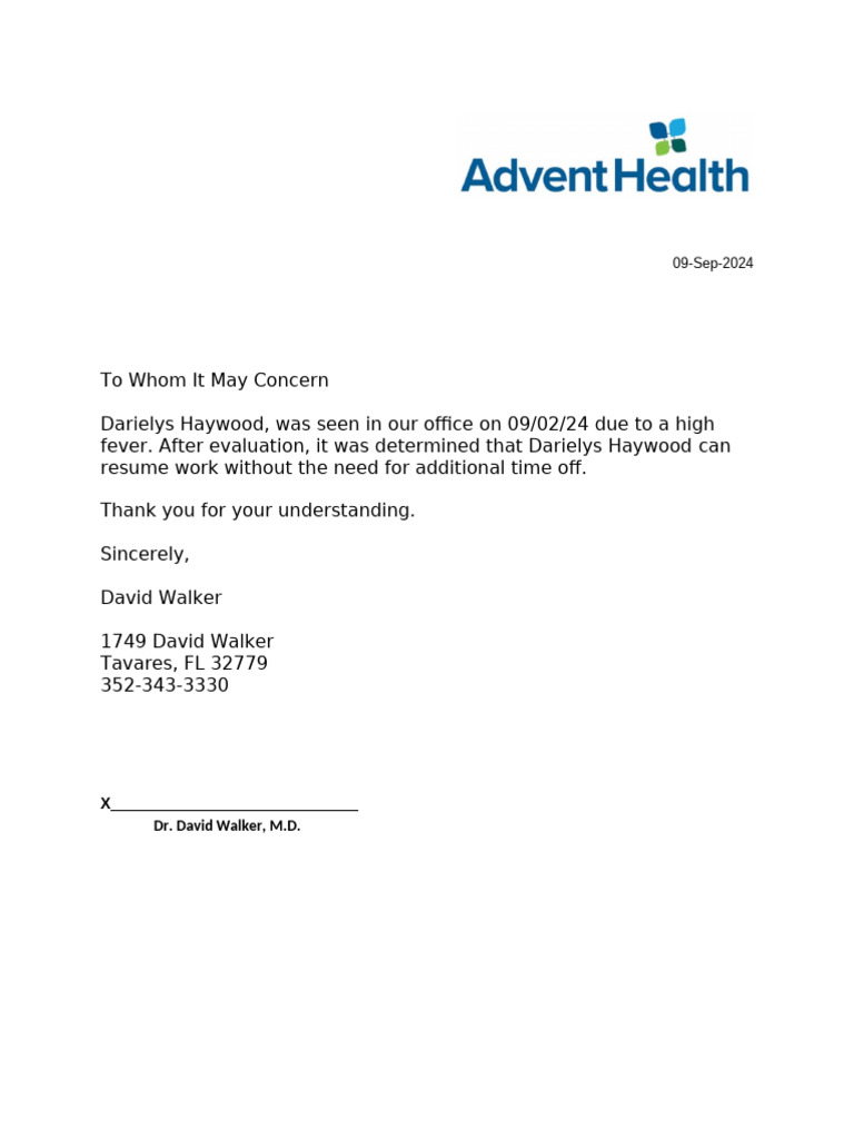 Doctor Note Template V09 | PDF