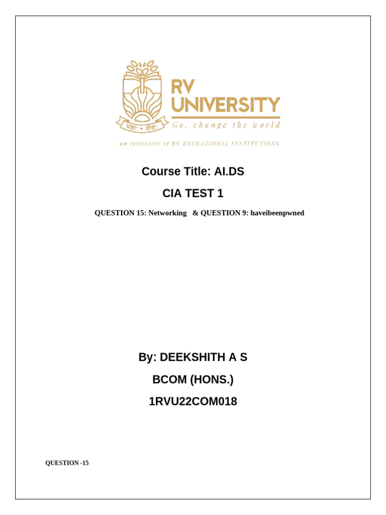 1rvu22com018 Deekshith A S | PDF