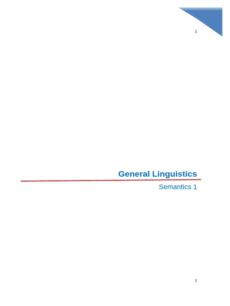 6.1 Theme - 6 Semantics 1 | PDF