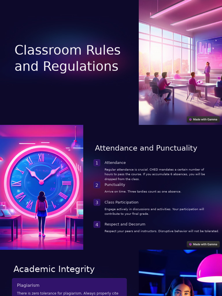 Classroom Rules and Regulations | PDF