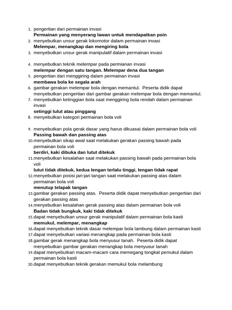 Pengertian Dari Permainan Invasi | PDF