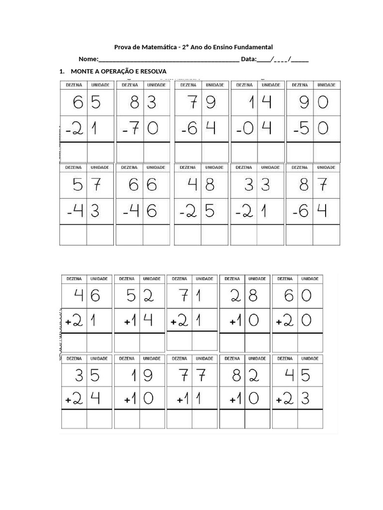 Prova de Matemática 3 ANO | PDF