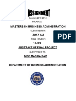 Masters in Business Adminstration: Zoya Ali