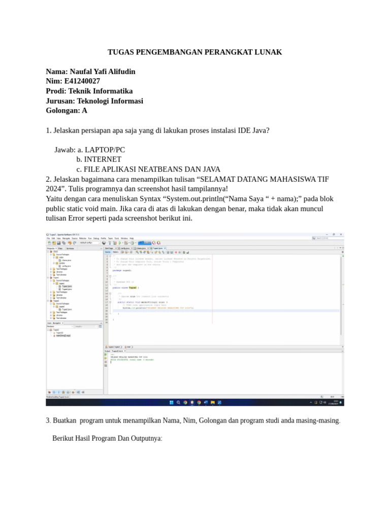Panduan Instalasi IDE Java dan Program Dasar | PDF | Komputer
