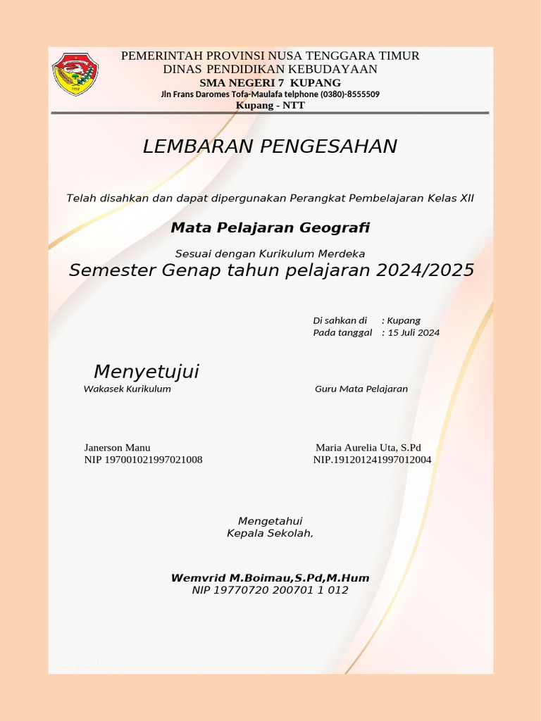 Lembar Pengesahan 2023 | PDF