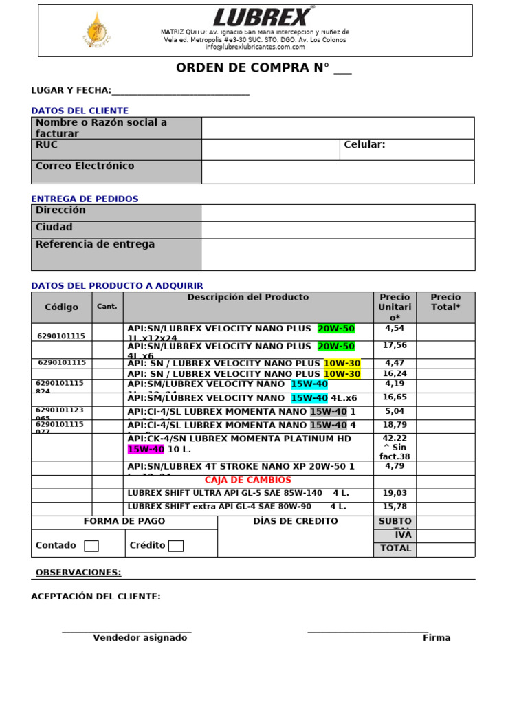 Orden de Compra | PDF