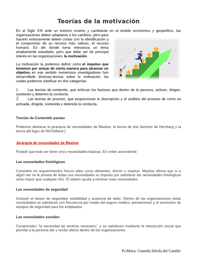 Teorias de La Motivacion | PDF