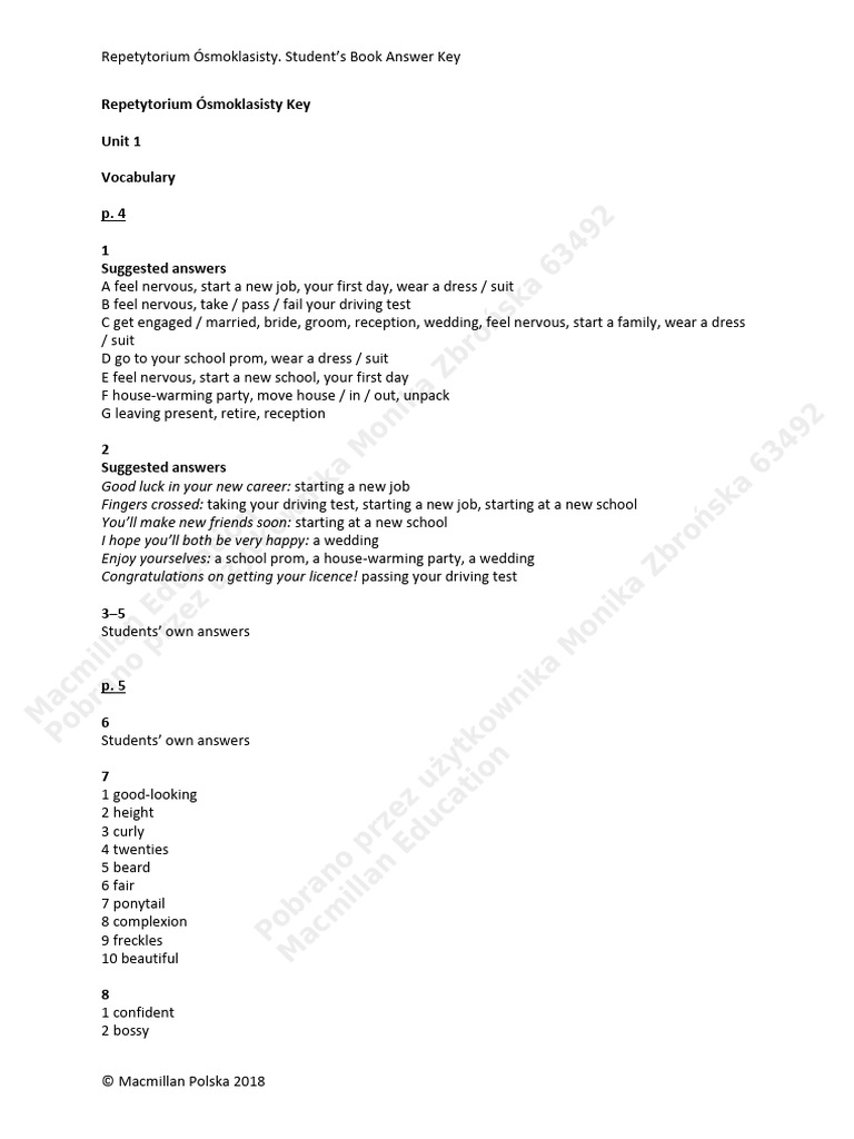 Solution Elementary Students Book Answer Key