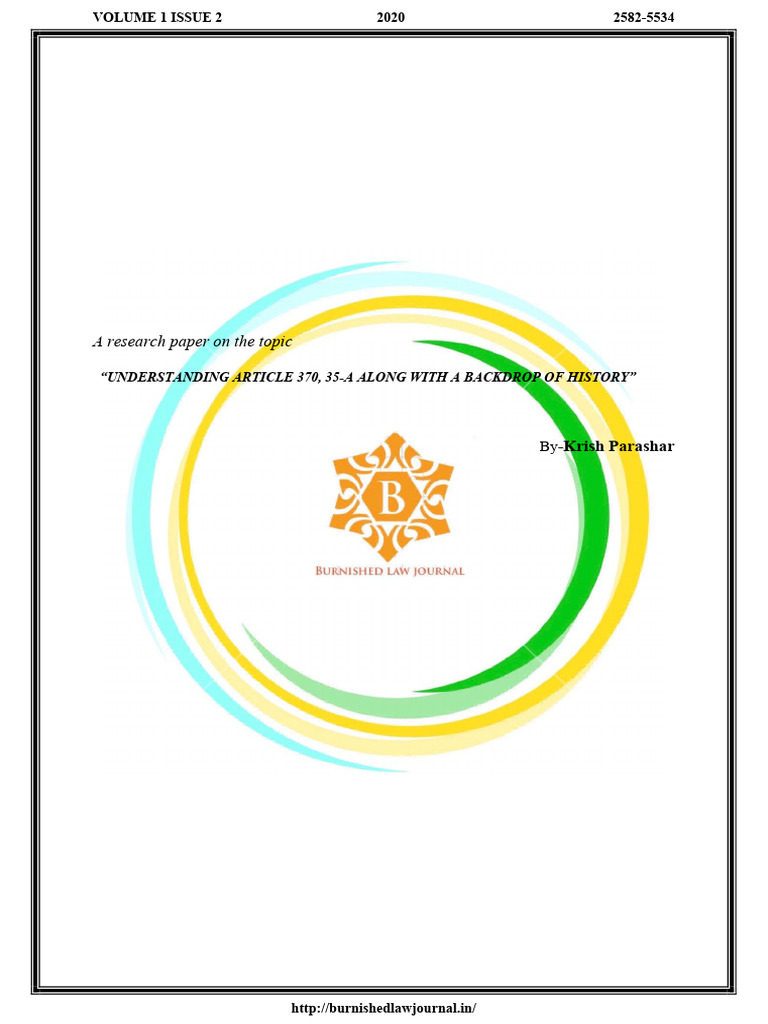 Understanding Article 370 35 A Along With A Backdrop of History by ...