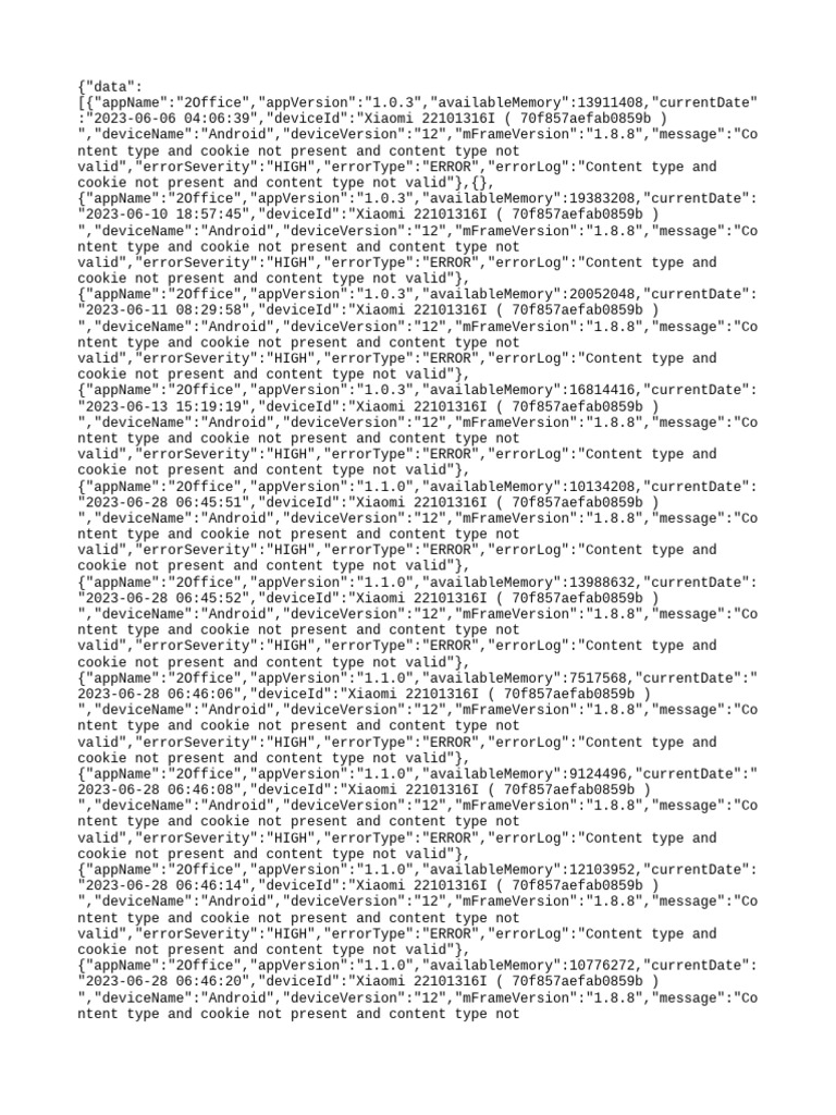 2Office App Error Log Analysis | PDF | Computing | Technology & Engineering