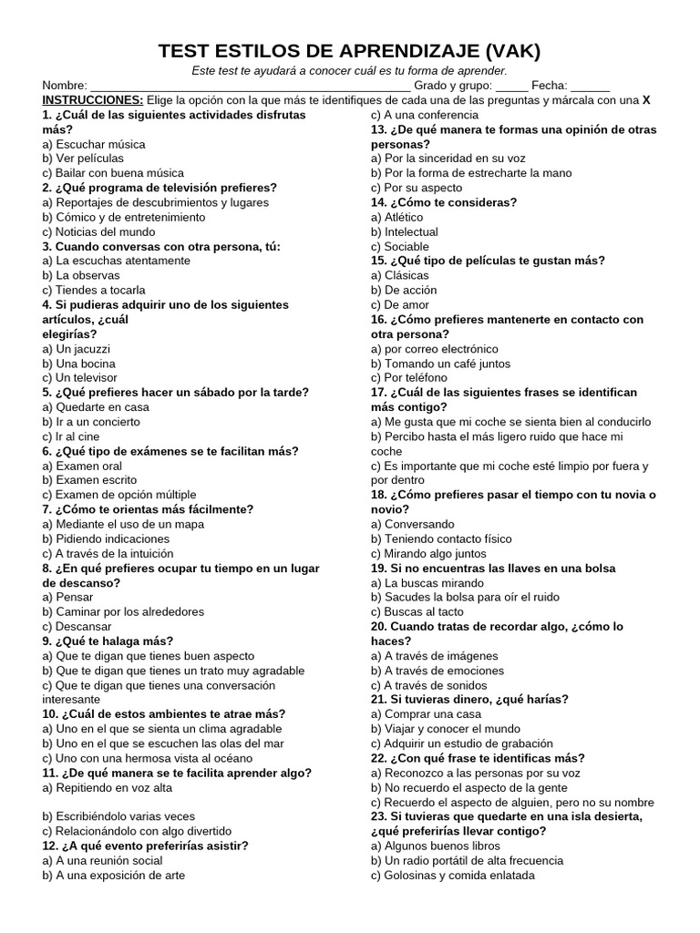 Test Vak | PDF