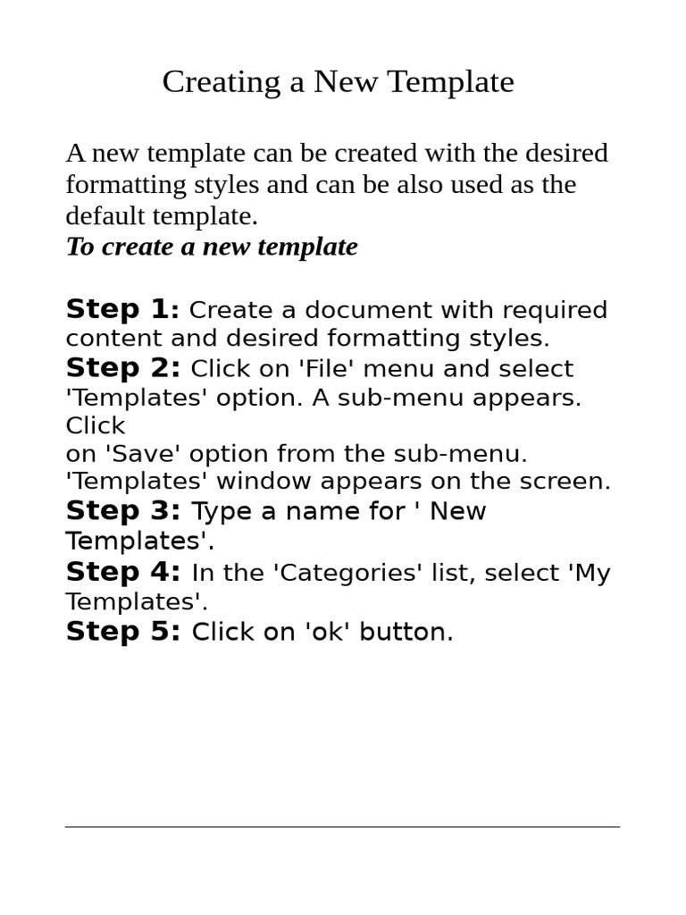 Creating A New Template | PDF