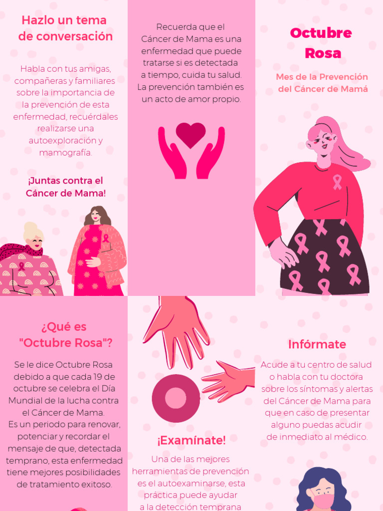Folleto Sobre La Prevención Del Cáncer de Mama Ilustrado Moderno Rosa ...